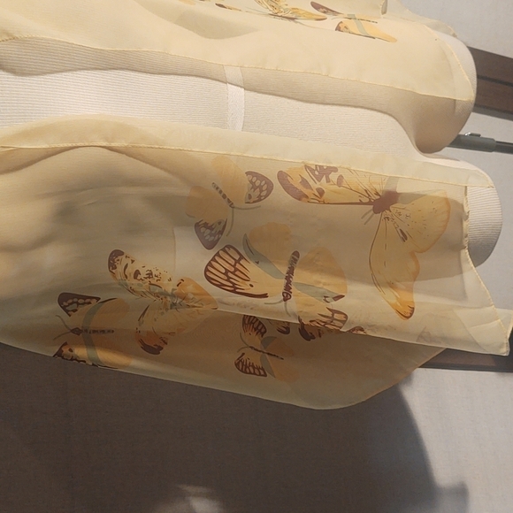 Yellow Butterfly Print Scarf - Picture 4 of 5